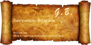 Gerresch Bianka névjegykártya